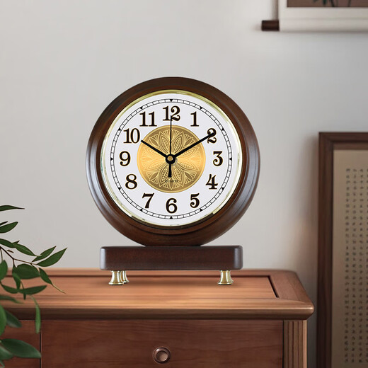 Compas desktop desktop clock solid wood clock new living room table home office clock 535 large