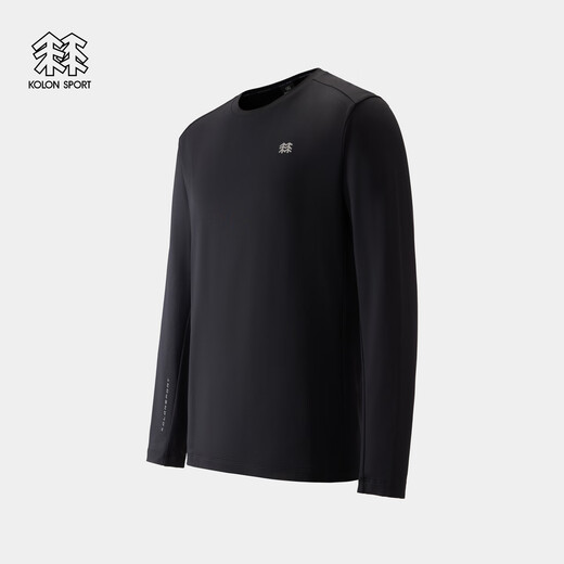 KOLON SPORT/Kolon outdoor casual clothing men's sun protection UPF50+ micro-brushed round neck long-sleeved T-shirt LHRT5AN043-BK black XL 180/100A