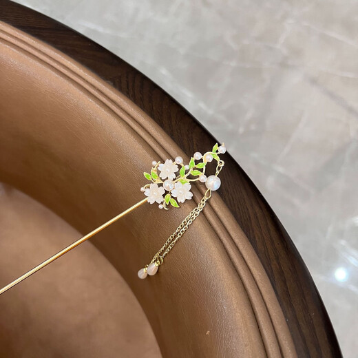 Shena's high-end style tassel hairpin for women, new Chinese style ancient style Hanfu headwear, hairpin, Chinese style cheongsam hairpin, ten miles of peach blossom, blue