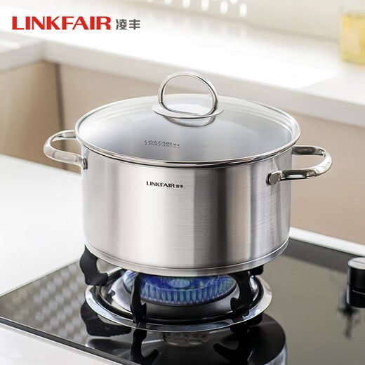 Lingfeng steamer stainless steel soup pot steaming all-in-one household uncoated single-layer steamer steamer induction cooker gas stove universal steamer 1 layer 24cm
