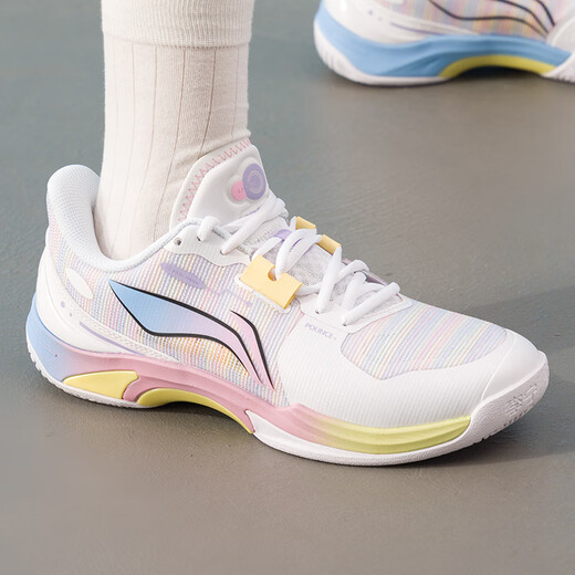 Li-ning (LI-NING) badminton shoes for women, new style sneakers, wear-resistant, shock-absorbing, lightweight, high-elastic professional competition training shoes, surprise/standard white 38 (235mm)