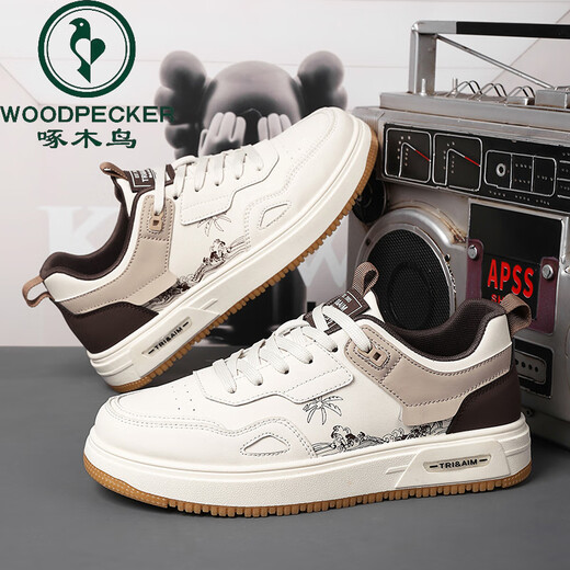 Woodpecker 2025 summer extra-large board shoes 45 national trend white shoes 46 sports casual shoes 47 plus plus fat men's shoes 48 6169 white and black mesh style 39
