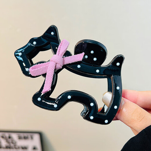 Liu Yifei's same dopamine cartoon puppy clip for women's back hair hair clip cute color matching shark clip 1532B milk coffee puppy-large size