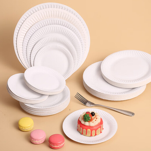 Xinshu disposable paper plates, hand-painted painting plates, 50 paper plates, inch barbecue paper plates, 5 inches (about 13cm)