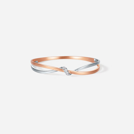 Saturday blessing two-color 18K gold diamond ring color gold intertwined diamond ring birthday gift W0120968 No. 13