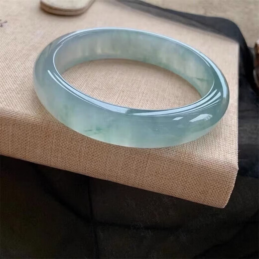 Jade bracelet, jade bracelet, Burmese Laokeng ice waxy bracelet, women's model, oily blue floating flower jade bracelet, authentic peace bracelet, ring mouth 55-56mm