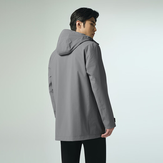 利郎防水风衣男25秋季芯暖棉外套男连帽中长款风衣上衣