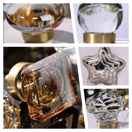 
French light luxury crystal pigeon egg transparent rabbit handle cabinet wardrobe door handle animal champagne small handle T2694 light luxury gray butterfly