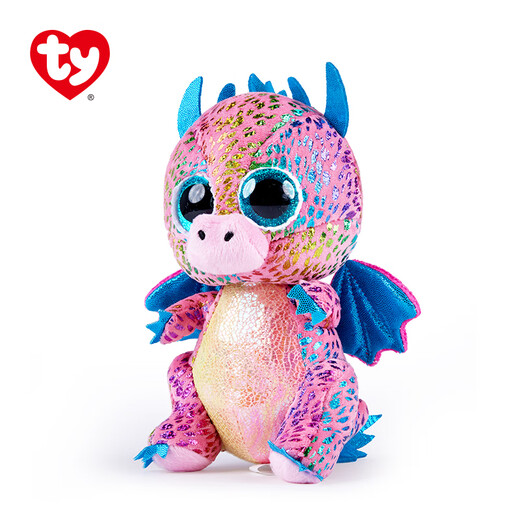 TY children's gift big-eyed doll plush companion Flint-Cailong 37346 comfort companion New Year's gift