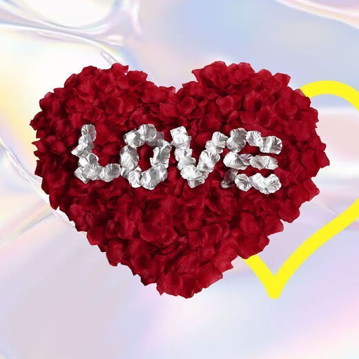 Simulated rose petals wedding hand scattering wedding room KTV bar confession proposal Valentine's Day decoration burgundy about 999 pieces