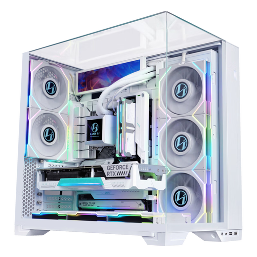LIANLI Bauhaus O11 Vision Compact case sea view room panoramic column-free mid-tower gaming computer desktop case three-sided glass/360 water cooling Bauhaus O11 exquisite version case white + Lian Li 8.8-inch universal screen