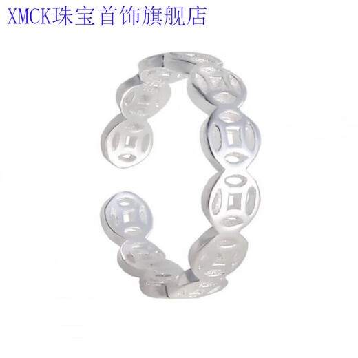 XMCK Old Phoenix 999 sterling silver pure silver copper coin ring open female fashion creative transfer fresh index finger ring finger 9999-sterling silver money ring 7.384747488 grams