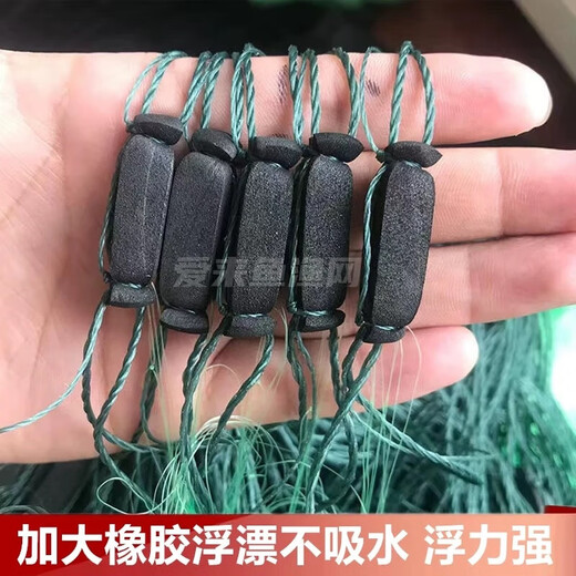 Imported soft silk rope wrapped fishing net three-layer sinking net 100 meters weighted non-wrapped net hanging net sticky mesh wire mesh fishing net 3 meters high 100 meters long 6-finger 0.19 green silk three-layer sinking net