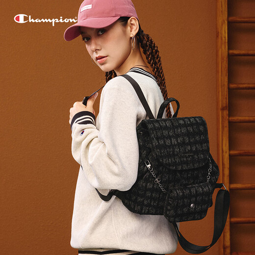 Champion美国冠军2025新款运动包男女 复古时尚百搭运动双肩包 黑色 MIC