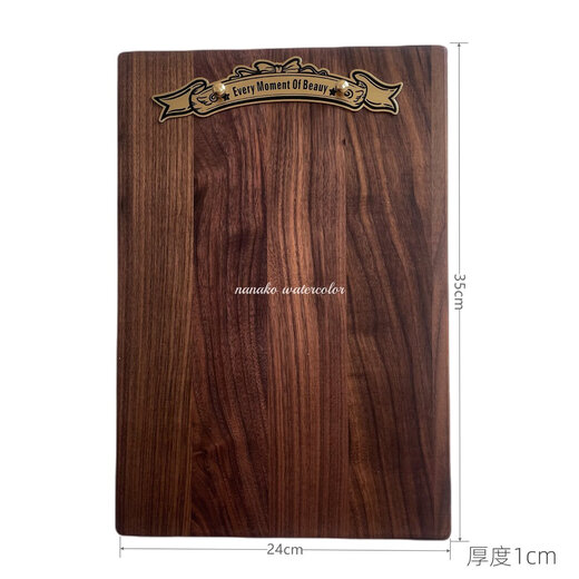 Nordamerikanische Walnussmalerbrett Messing Clip Posing Requisiten Pad Bronze Medaille Custom Aquarell Photography Board A4 Blumenwalnussmalerei Geben Sie Filztasche 3524c