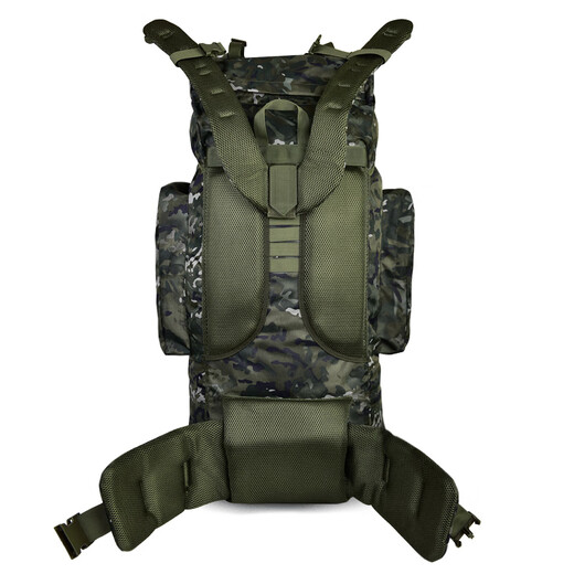 Outdoor 110 liter large capacity camouflage backpack backpack carrying tactical mountaineering bag U-shaped steel frame large backpack green camouflage-110L 110L