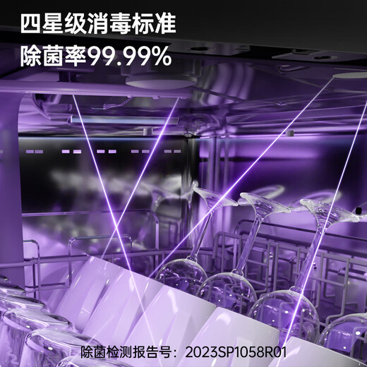 GORGENOX 12 sets of desktop embedded dual-purpose dishwasher large capacity first-class water efficiency hot air drying UV sterilization washable pot DW12-D60 black