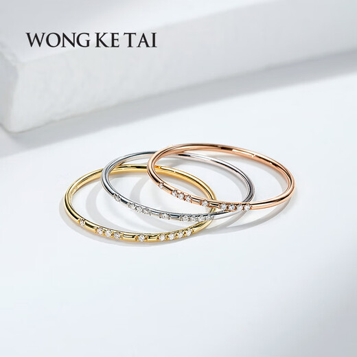 Chi example 18K gold ring color gold ring tail ring rose gold diamond ring tail ring K gold ring female high-end sense 18k rose gold diamond ring No. 6
