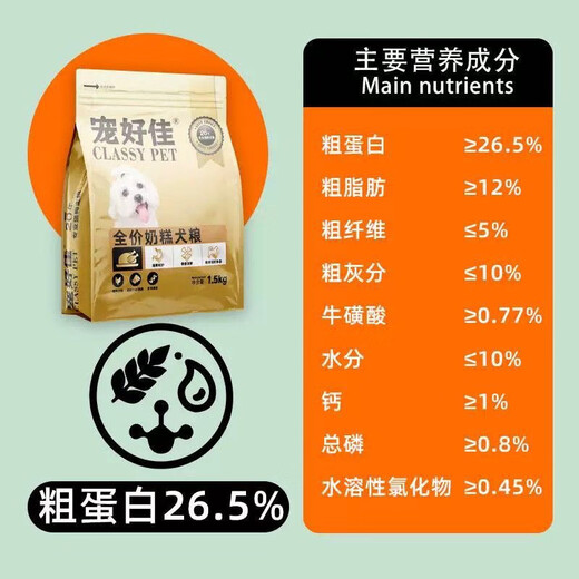 Paochaohaojia Dog Food Full Price Grain-Free Dog Milk Cake for All Dog Breeds Puppies Teddy Golden Retriever Pomeranian Corgi General Dog Food Chonghaojia Dog Food Full Price Grain-Free Dog Milk Cake for All Dog Breeds