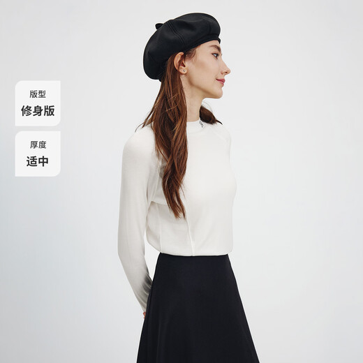 Navigare Italian small sailing boat 25 new autumn and winter inner wear women's high elastic round neck slim long-sleeved T-shirt 2335055501