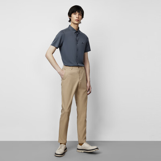 Biemlfdlkk Frühlings- und Sommer -Männer dehnbar komfortable atmungsaktive Casualhosen Gerade Business Hose dünn