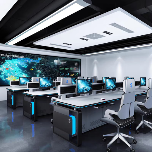 Modern technological console, high-end operation desk, command center, dispatching desk, security monitoring desk, workbench, size customization, contact customer service
