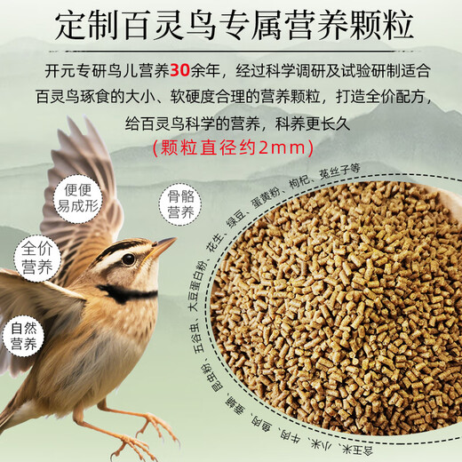 Kaiyuan (KO) Lark Bird Food Premium Bird Food Full Price Nutritional Probiotics General Bird Feed Love Singing Pretty Feathers Barrel 500g Full Price Lark Bird Food Barrel 500g