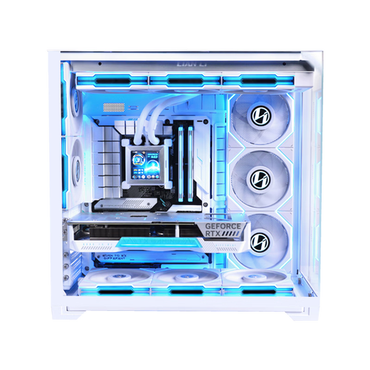 LIANLI Bauhaus O11 Vision Compact case sea view room panoramic column-free mid-tower gaming computer desktop case three-sided glass/360 water cooling Bauhaus O11 exquisite version case white + Lian Li 8.8-inch universal screen