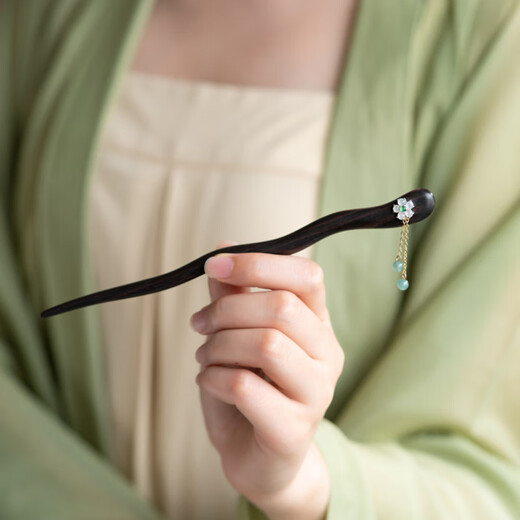 Kamalun (KAMALUN) hairpin new Chinese style sandalwood hairpin ancient style coiled jade hairpin high-end daily wear headwear Chinese Valentine's Day gift hairpin + brand gift box without engraving