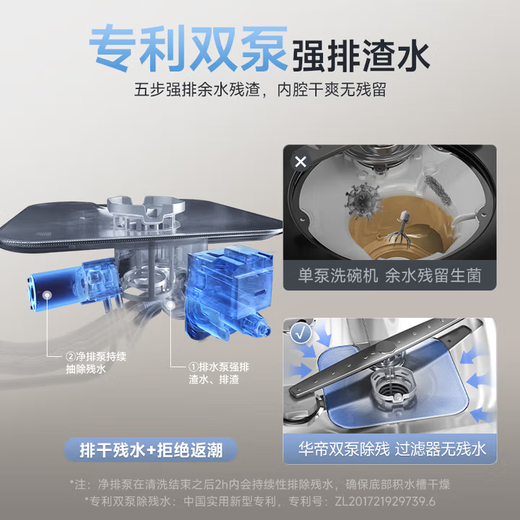 Vantage 15 sets of built-in white dishwashers, 50Kpa variable frequency high water pressure, five-star sterilization, first-level water efficiency, layered washing, household 105, drying iQ15