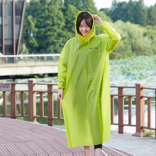 Decathlon (DECATHLON) raincoat and poncho for adults during the rainy season, essential for hiking, portable, foldable, non-disposable OVF green S-2195105