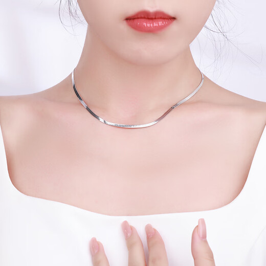 CHINA GOLD PT950 Smart Snake Bone Chain Plain Chain Platinum Necklace as a Birthday Gift for My Girlfriend and Wife Smart Snake Bone Chain About 12g