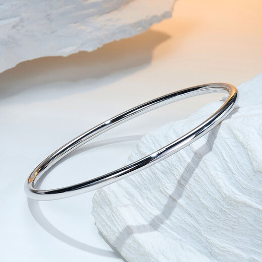 Meluxe Mei Nei spot sparkling PT950 platinum bracelet bracelet bracelet versatile plain ring bracelet solid birthday gift 19.07g-58mm