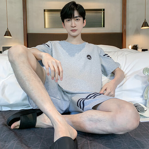 
2025 new pajamas men's summer cotton thin shorts shorts suit for teenagers casual home clothes can be worn outside HDE9922 XL