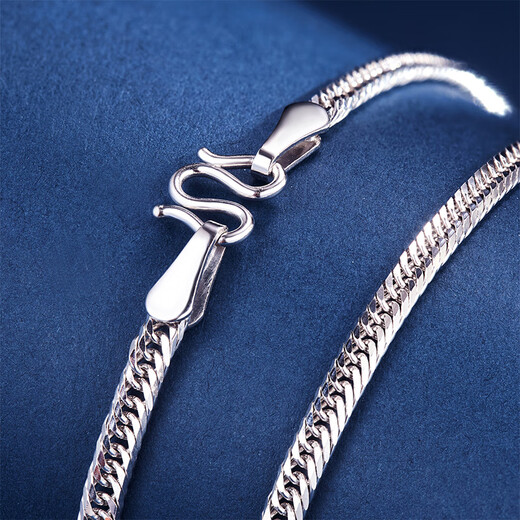 Meluxe PT950 platinum necklace men's horsewhip chain simple and versatile boss chain birthday gift about 14.32g-50cm