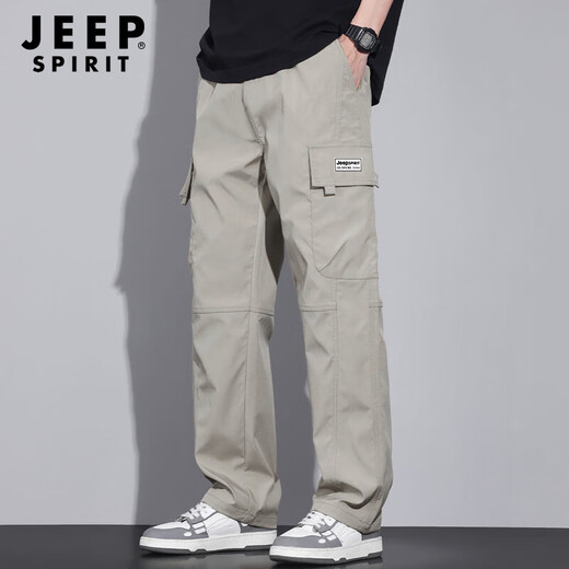 JEEP SPIRIT Jeep casual pants men's autumn trendy workwear pants men's loose straight wide-leg pants sports trousers versatile men's pants