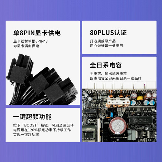 Patriot Star Can EV 850W 1000W alimentation platine module complet version geek ATX3.1 ordinateur de bureau hôte alimentation e-sports jeu blanc EV850W version geek platine module complet blanc ATX3.1