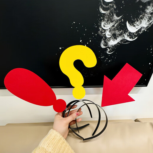 Creative headband arrow question mark symbol headband concert photo artifact fun funny headband conspicuous headband red question mark