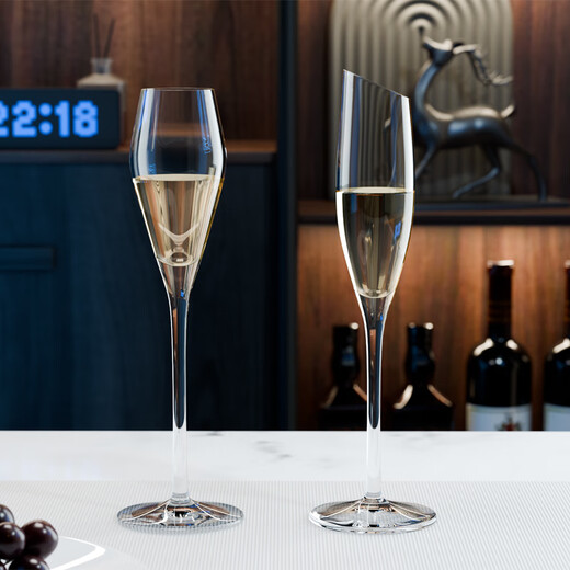 Crystal glass white wine glass set handmade champagne glass high-value goblet tulip white artificial crystal flute type 2 pieces