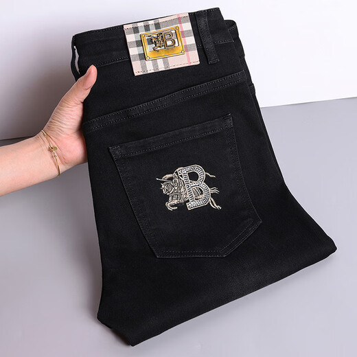 Burberry New Summer Herrenhosen Casual Hosen Slim Small Straight Herren Jeans Herren lange Hosen 9272 Models 28