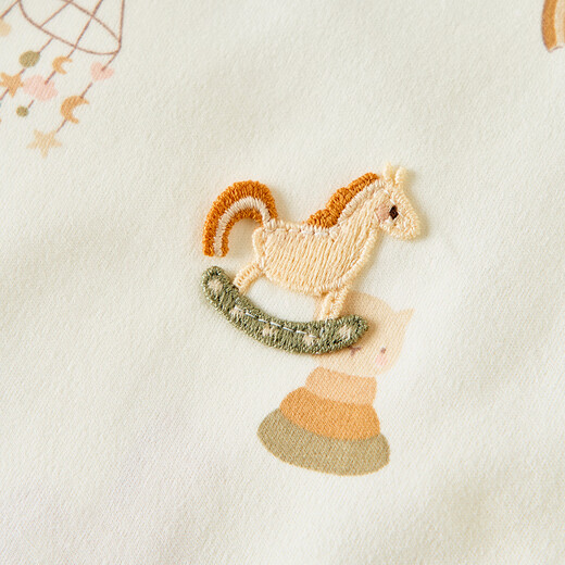 Tongtai (TONGTAI) baby jumpsuit spring and autumn pure cotton newborn clothes newborn baby butterfly romper yellow 52cm