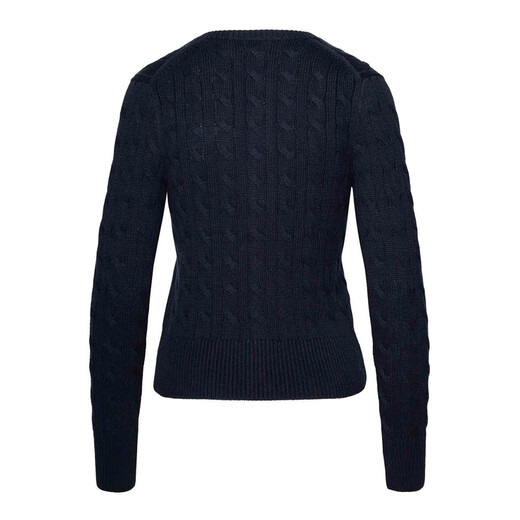 Ralph Lauren women's new early spring women's trendy loose version casual sports long-sleeved knitted cardigan navy blue L