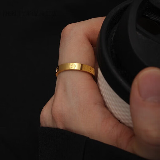 KHSK Old Phoenix Index Finger Plain Ring Colored Gold Plain Ring Fashion Ring Little Finger Personality US No. 5 (8090Jin Jin is equal to 0.5kg)