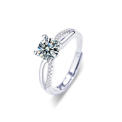 EothPT950 platinum one carat moissanite and diamond couple ring for women, a pair of rings, Valentine's Day birthday gift for girlfriend 1 pair, PT950 platinum moissanite ring + certificate