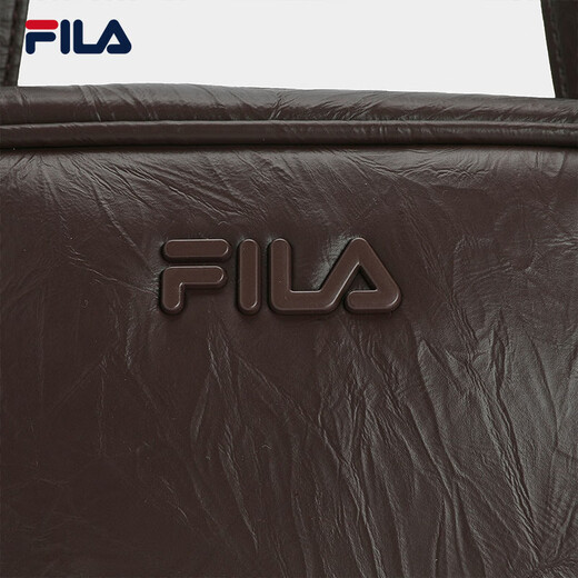 FILA Official Women's Bag Handbag 2025 Winter New Fashion Casual Shoulder Bag Handbag Boston Bag Dark Original Brown-BN XS