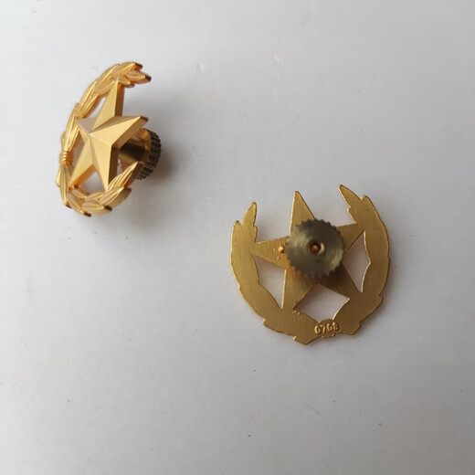 Stage performance olive branch collar accessories performance costume decorations pine leaf collar pin screw collar flower outdoor golden small round collar flower pair