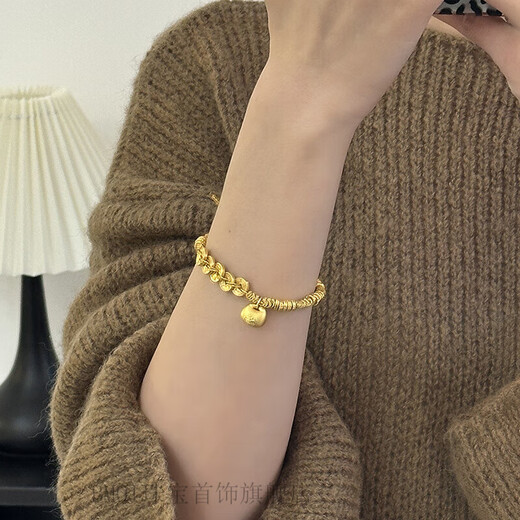 BMOI Old Phoenix 999 gold pure gold Xiaopangfu bracelet feminine style new versatile Five Emperors coin braided bracelet