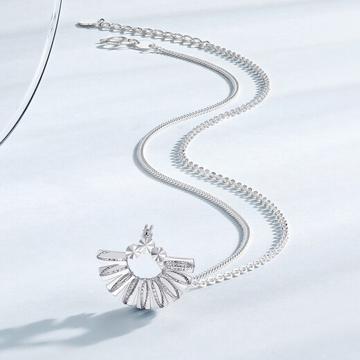 Chao Acer PT950 platinum necklace women's fan-shaped chain birthday gift pricing Platinum XQP40000386 about 5.7g