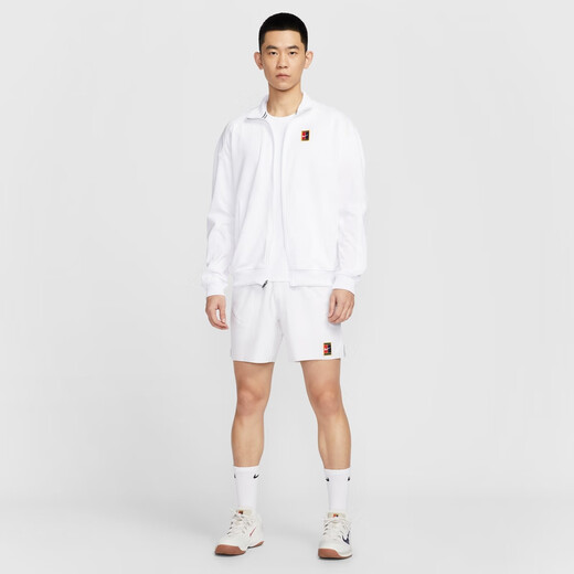 Nike Men's Thin Velvet Tennis Jacket Winter Knitted Retro Mesh Jacket NIKE HERITAGE FZ6926 100 White/White XL