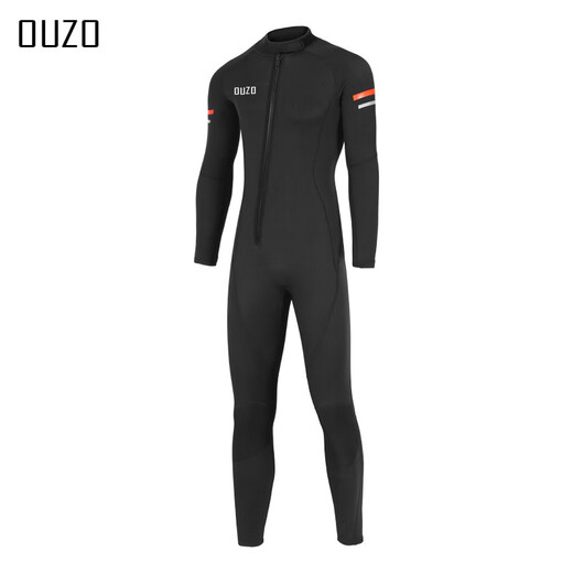 OUZO new 1.5mm wetsuit men's one-piece cold and warm wetsuit surfing suit jellyfish suit winter swimsuit black BCM2002-B M